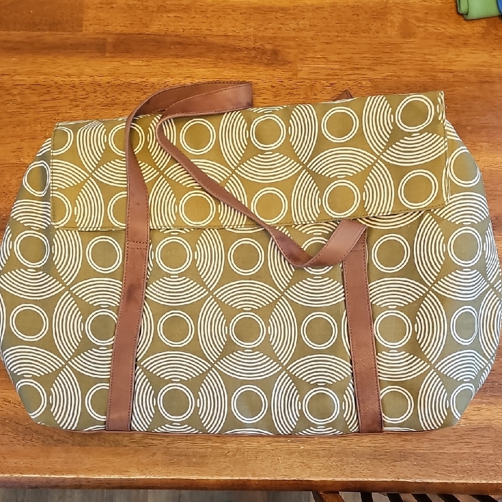 Brown and Cream Patterned Women's Bag